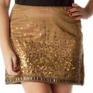 Jennifer Lopez Shimmering Brown Mini Skirt